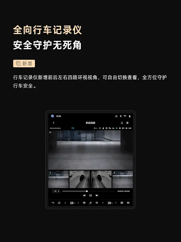 仰望U8 OTA升级:11项新增 全向行车记录仪终于来了