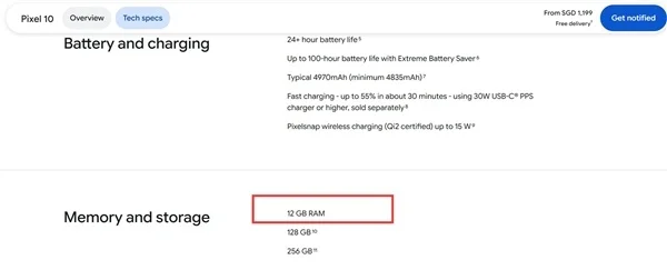 11带头开倒车：12GB内存缩水成8GB 安卓旗舰重回8GB时代！谷歌Pixel