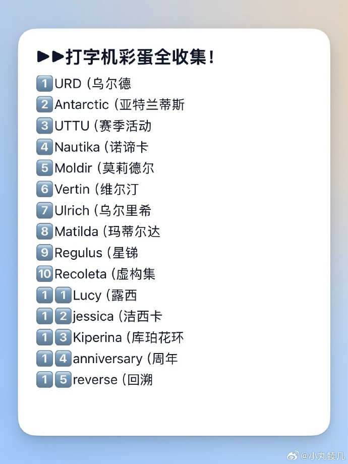 重返未来1999打字机彩蛋是什么重返未来1999打字机彩蛋介绍