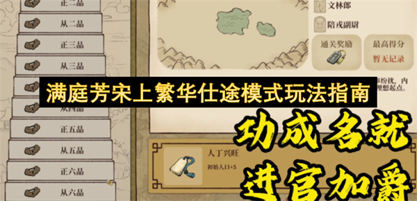  满庭芳宋上繁华仕途模式政绩刷取事件选择玩法攻略大全