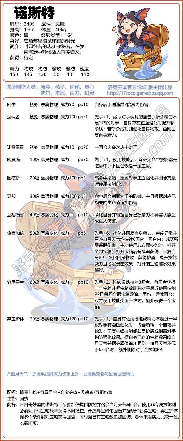  洛克王国诺斯特性格分享